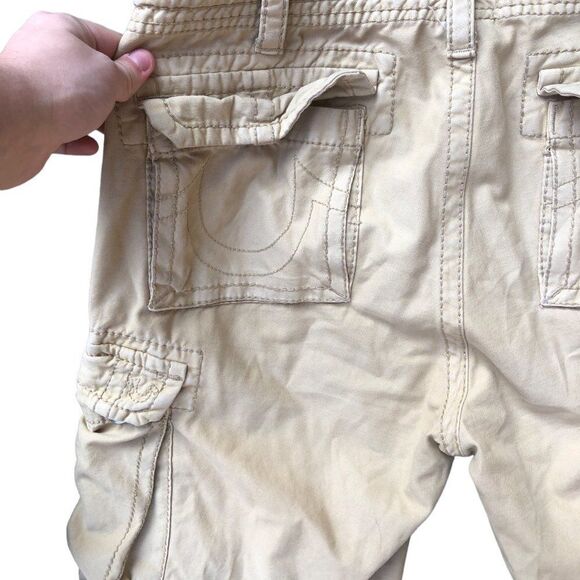 RARE True Religion Jeans Size 34 Cargo Pants Khaki Brown - Picture 11 of 13